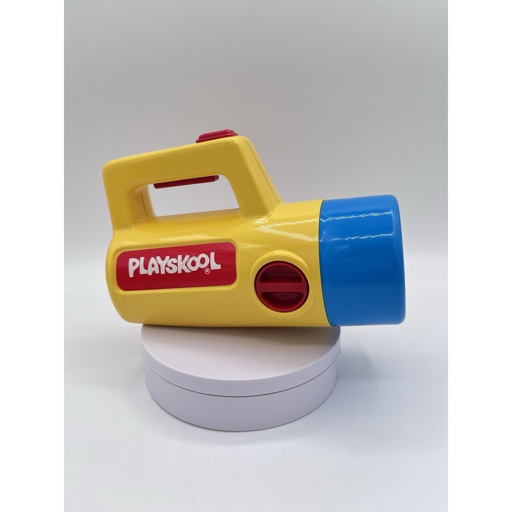 Vintage Playskool Flashlight 1986 Working Red & Green Clear Filter Lenses